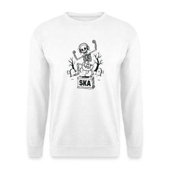 Squelette ska dansant dans le cimetière - Sweat-shirt Unisexe - blanc - Devant