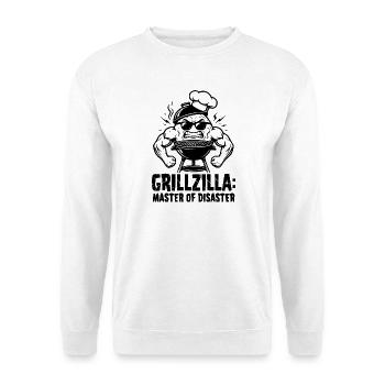 BBQ Grillmeister GRILLZILLA, Funny BBQ Hoodie - Unisex Sweatshirt - white - Front