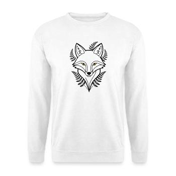 Fox Head Fern Leaves Tattoo - Unisex Sweatshirt - white - Front