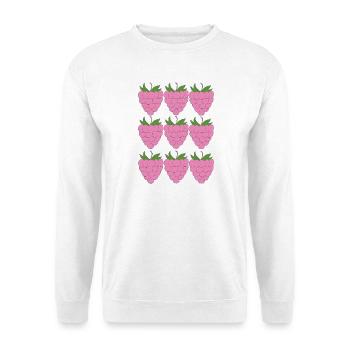 Motif de grille framboise - Sweat-shirt Unisexe - blanc - Devant