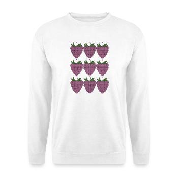 raspberry pattern textile - Unisex Sweatshirt - white - Front