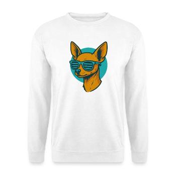 Lunettes de soleil Chihuahua rétro - Sweat-shirt Unisexe - blanc - Devant