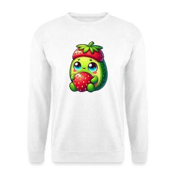 Avocado Erdbeere Cartoon Obst lustig - Unisex Pullover - Weiß - Vorne