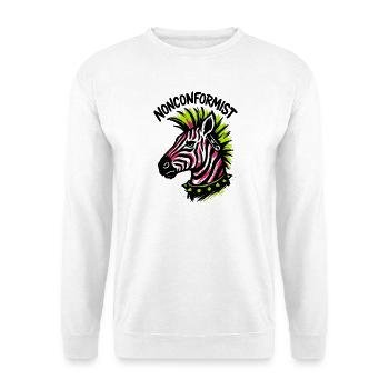 Zèbre Punk Non conformiste Crête Fluo Style Rocker - Sweat-shirt Unisexe - blanc - Devant