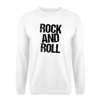 Rock and Roll Distressed Typography Design - Unisex Sweatshirt - white - Front