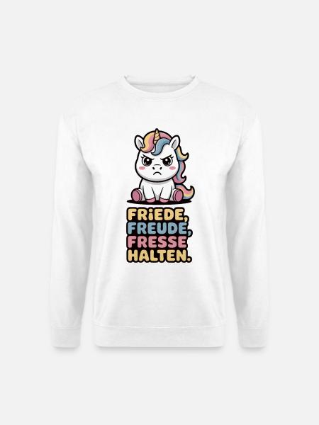 Süßes Einhorn Sarkasmus Spruch Fun Shirt - Unisex Pullover - Weiß