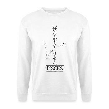 Pisces - Fische Sternzeichen - schwarz - Unisex Pullover - Weiß - Vorne