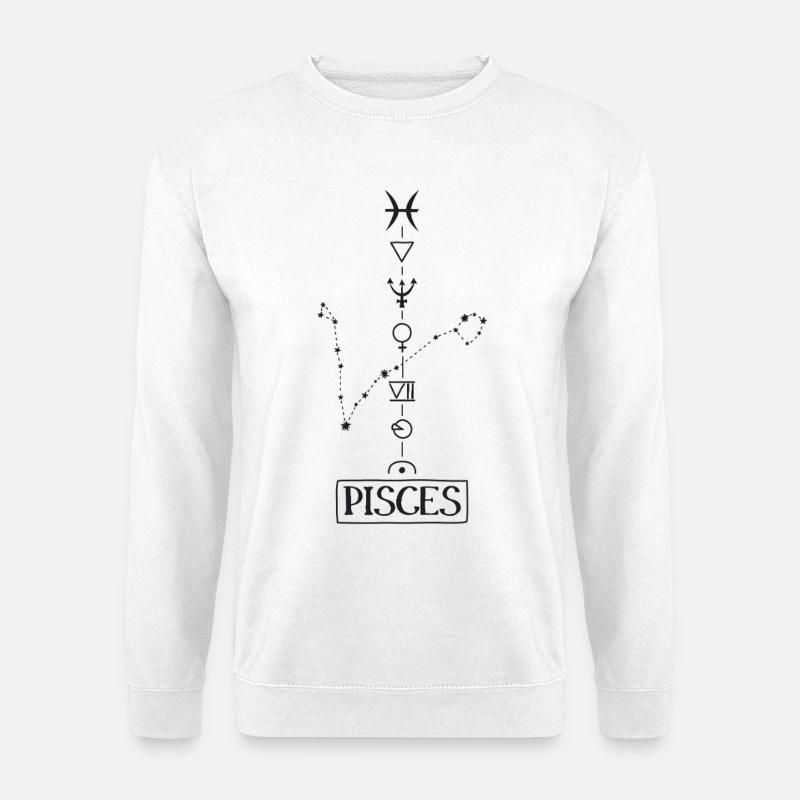 Pisces - Fische Sternzeichen - schwarz - Unisex Pullover - Weiß