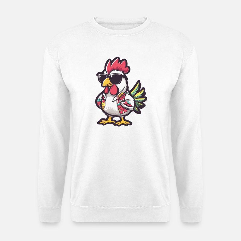 Hahn Comic Urlaub - Unisex Pullover - Weiß