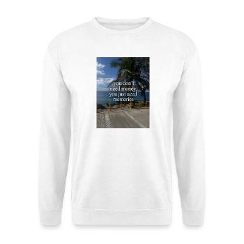 Erinnerungen statt Geld – Tropische Küste - Unisex Pullover - Weiß - Vorne