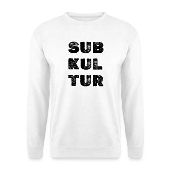 SUBKULTUR Logo – Minimal Techno Identity - Unisex Pullover - Weiß - Vorne