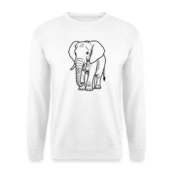 éléphant - Sweat-shirt Unisexe - blanc - Devant