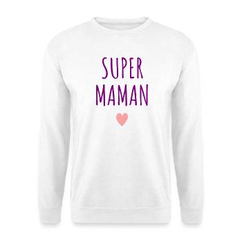 Super Maman Coeur - Sweat-shirt Unisexe - blanc - Devant