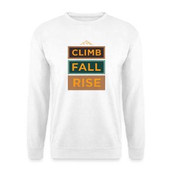 Klettern, Fallen, Neustart - Unisex Pullover - Weiß - Vorne