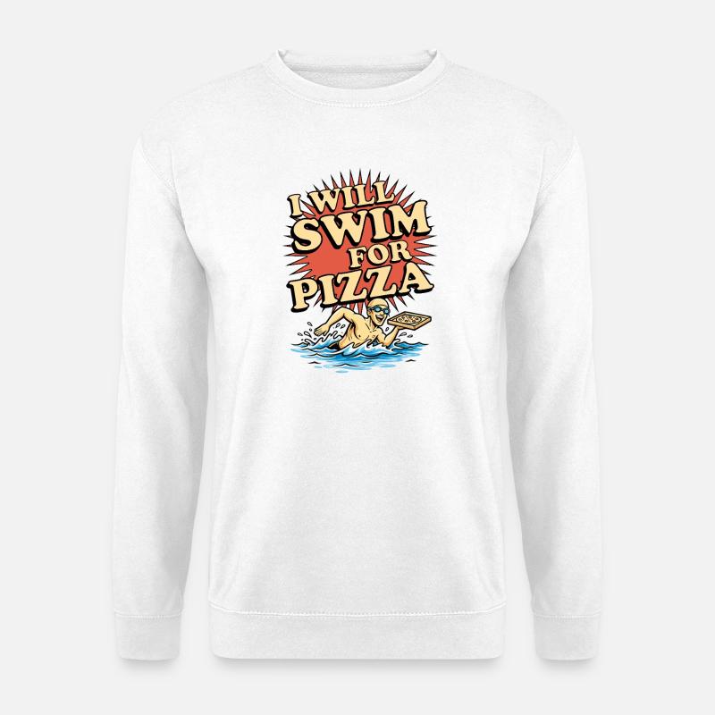 I'm swimming for pizza - Unisex Sweatshirt - white