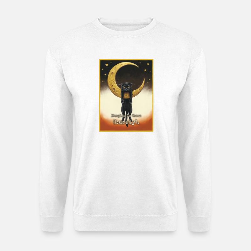 Kaum hängende Katze - Unisex Pullover - Weiß