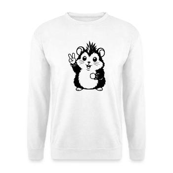Hamster punk avec le signe de la paix - Sweat-shirt Unisexe - blanc - Devant