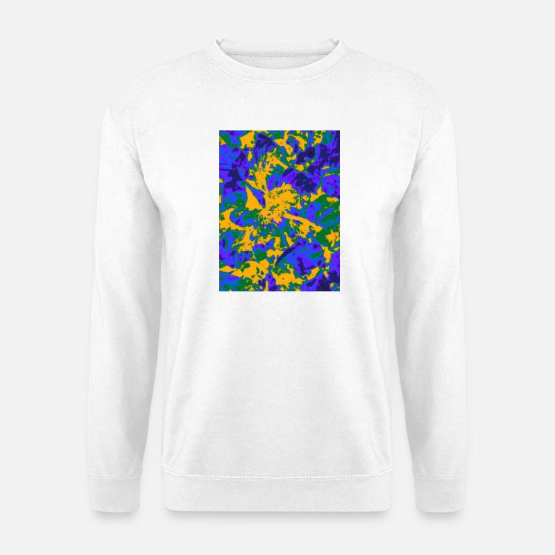 Neon Psychedelic Floral Burst - Unisex Sweatshirt - white