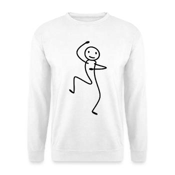 Dancing Stick Figure – Minimal Lineart - Unisex Sweatshirt - white - Front