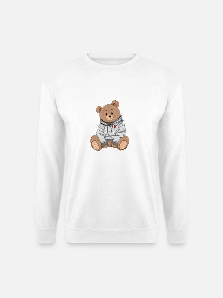 Süßer Bär im Hoodie - Unisex Pullover - Weiß