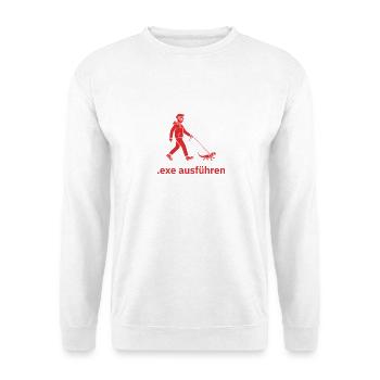 Admin Exe Ausführen Rot - Unisex Pullover - Weiß - Vorne