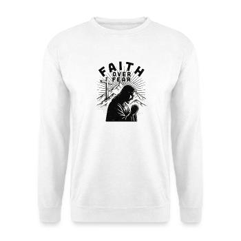 Faith over fear Mountain landscape - Unisex Sweatshirt - white - Front