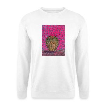 Neon Apple on Pink Background - Unisex Sweatshirt - white - Front
