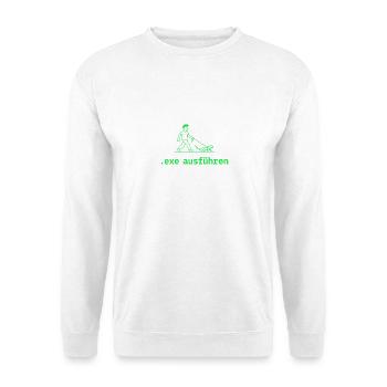 Nerd Witz Entwickler Humor exe ausführen Coder - Unisex Pullover - Weiß - Vorne