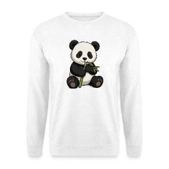 Panda câlin avec du bambou - Sweat-shirt Unisexe - blanc - Devant