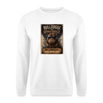 Bulldogge mit Sonnenbrille - Unisex Pullover - Weiß - Vorne