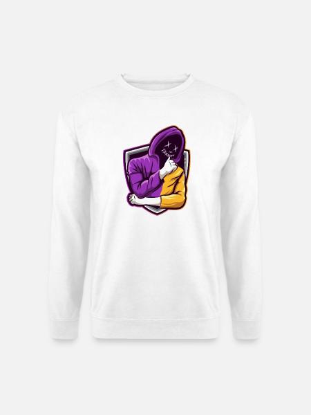 Gamer Maske Hoodie E-Sports Design - Unisex Pullover - Weiß