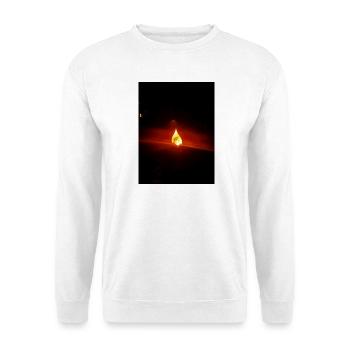 Flammen-Tropfen Nachtlicht - Unisex Pullover - Weiß - Vorne