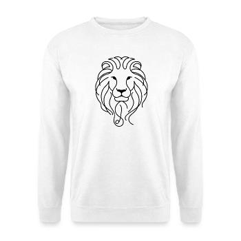 Lion's Head One Line – Cute Lion Motif - Unisex Sweatshirt - white - Front