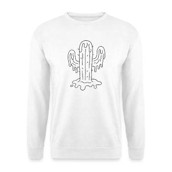 Il fait tellement chaud... Le cactus fond pour colorer - Sweat-shirt Unisexe - blanc - Devant