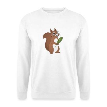 Eichhörnchen, das mit Blättern weint - Unisex Pullover - Weiß - Vorne