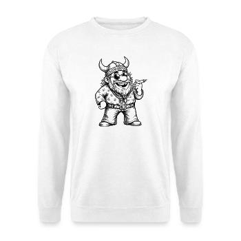 Funny Hippie Viking: Cute Retro Father's Day - Unisex Sweatshirt - white - Front