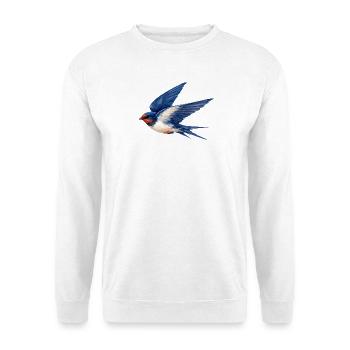 Hirondelle bleue aquarelle - Sweat-shirt Unisexe - blanc - Devant