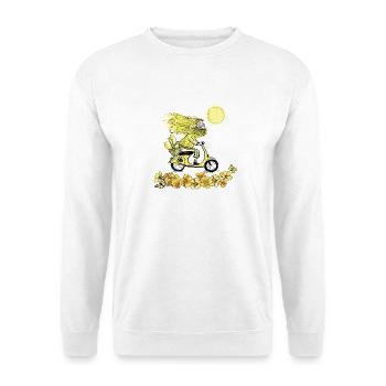 Mr. Yellow on the motorbike - Unisex Sweatshirt - white - Front