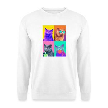 Chats Chat à poil court britannique - Sweat-shirt Unisexe - blanc - Devant