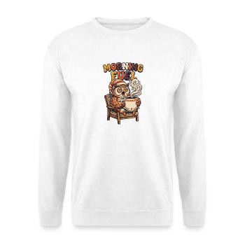 Chouette fatiguée avec du café - Sweat-shirt Unisexe - blanc - Devant