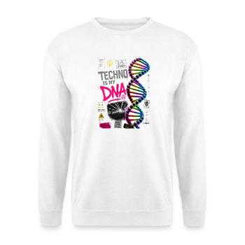Techno Is My DNA Neon Rainbow Helix - Unisex Sweatshirt - white - Front