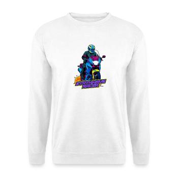 Synthwave Racer Neon Motorcycle - Unisex Sweatshirt - white - Front