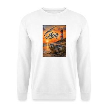 Sonnenuntergang am Meer Seehund - Unisex Pullover - Weiß - Vorne
