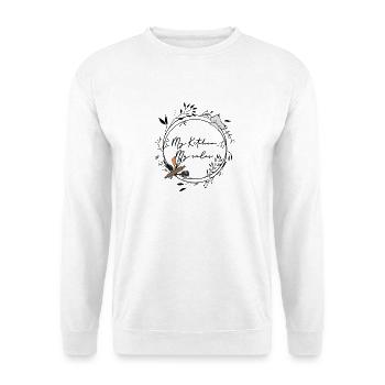 Kochkunst Grillabend - Unisex Pullover - Weiß - Vorne - Alina (178cm) & Michal (187cm)