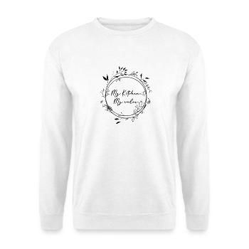 Meine Küche meine Regeln - Unisex Pullover - Weiß - Vorne - Alina (178cm) & Michal (187cm)