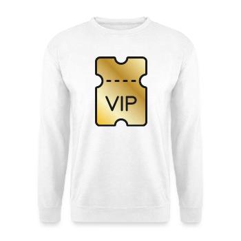 VIP-Gold-Ticket - Unisex Pullover - Weiß - Vorne - Alina (178cm) & Michal (187cm)