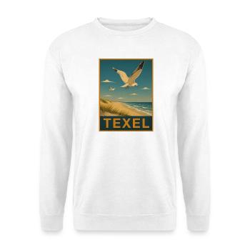 Texel Möwe - Unisex Pullover - Weiß - Vorne - Alina (178cm) & Michal (187cm)