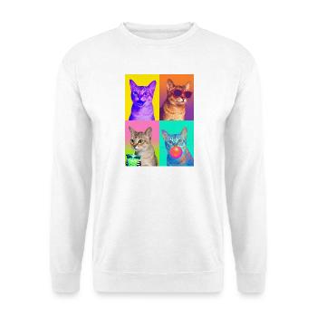 Katzen Singapura Katze - Unisex Pullover - Weiß - Vorne - Alina (178cm) & Michal (187cm)