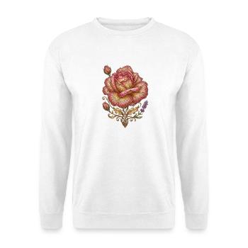 Goldene Rose - Unisex Pullover - Weiß - Vorne - Alina (178cm) & Michal (187cm)