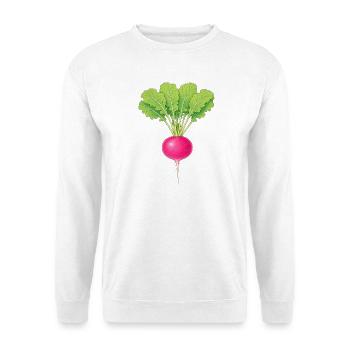 Rosa Rettich - Unisex Pullover - Weiß - Vorne - Alina (178cm) & Michal (187cm)
